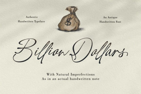 Billion Dollars Font: A Vintage Script Handwritten Typeface for Digital Design