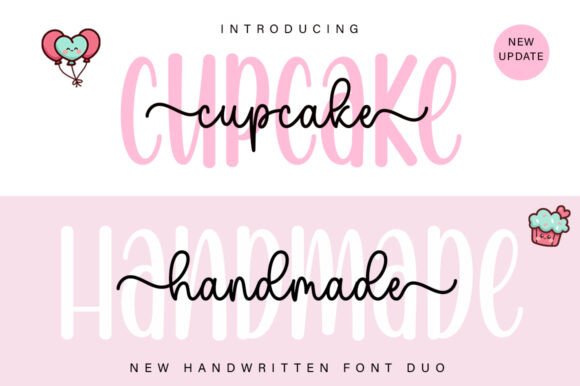 Cupcake Handmade Duo: A Delicate Script and Sans Serif Font for Web Design