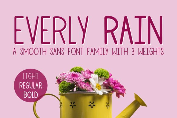 Everly Rain: A Smooth All-Caps Sans Serif Font for Your Brand