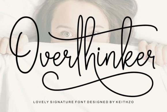 Overthinker Font: A Signature Script for Elegant Marketing Visuals