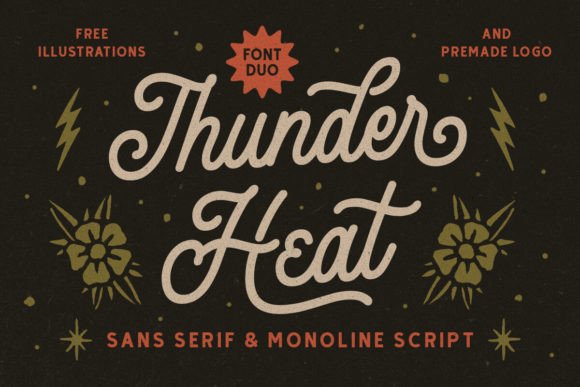 Thunder Heat Duo: A Monoline Font for Handmade Products